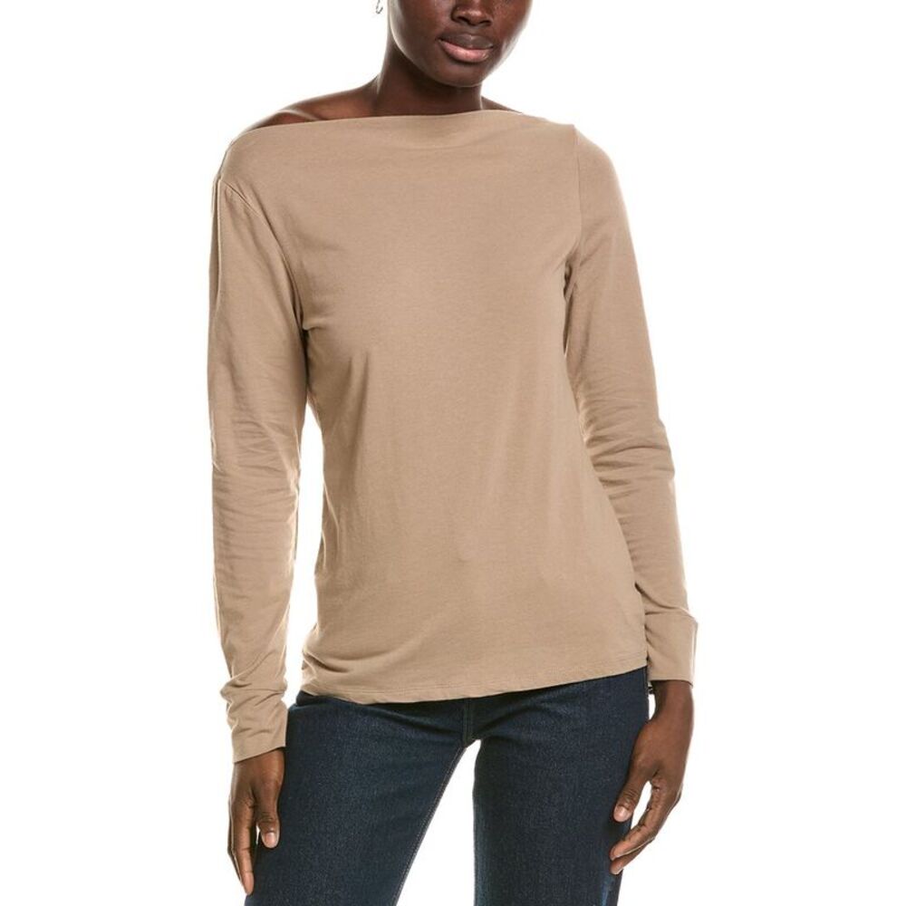 James Perse Womens  Boatneck T-Shirt, Brown
